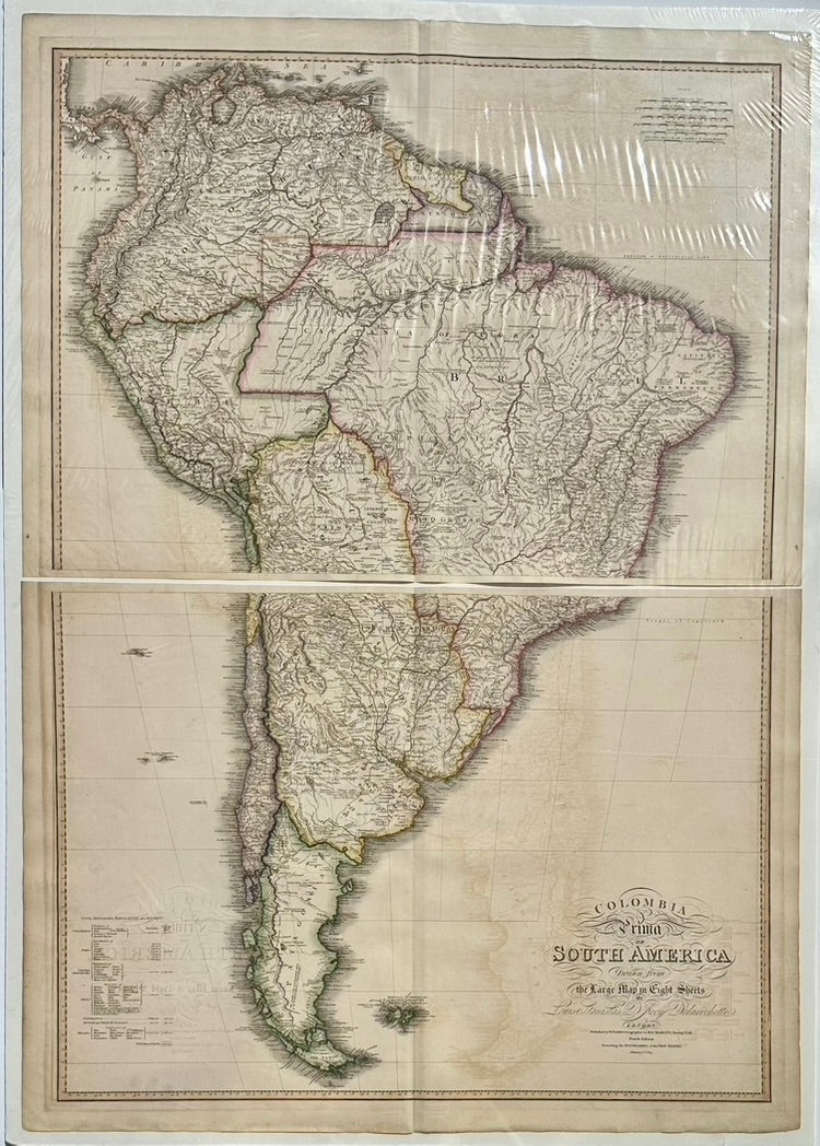 South America & Columbia by Faden 1823