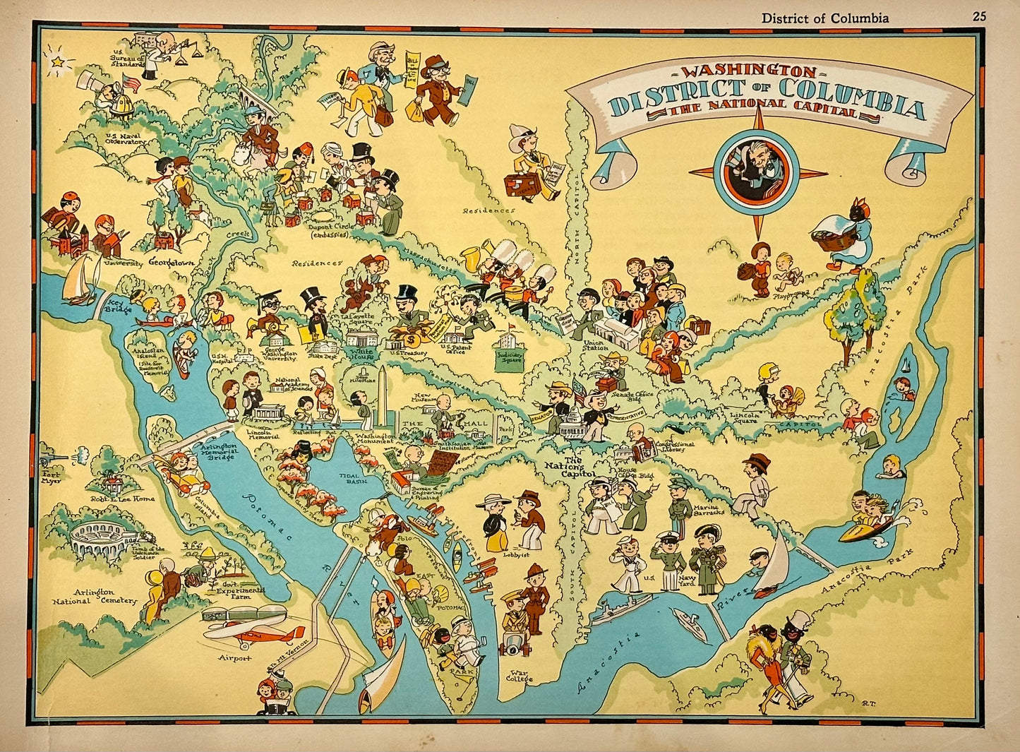 Vintage Map of District of Columbia, 1935