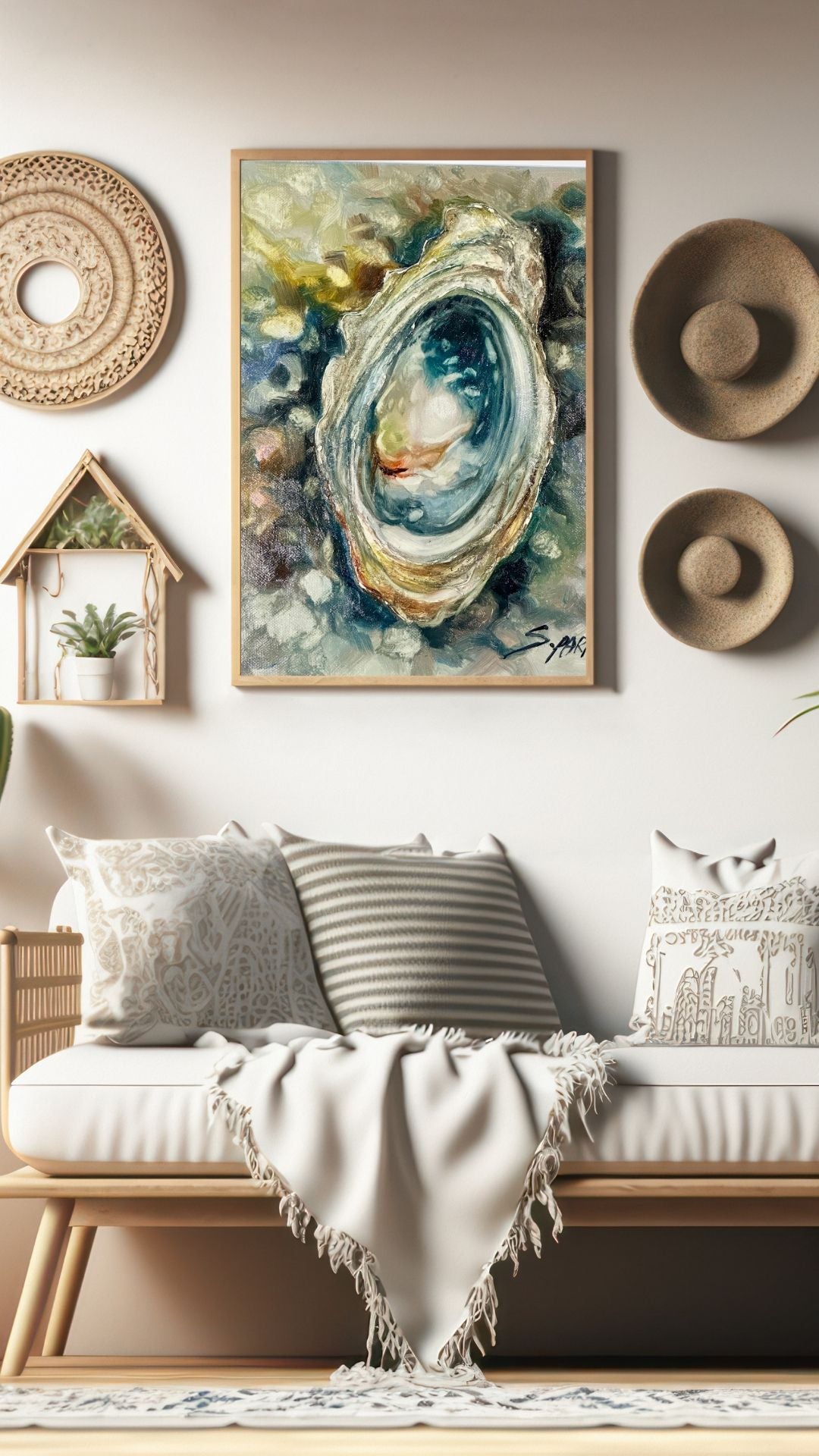 Oyster, Contemporary Coastal Oil Painting, Unframed