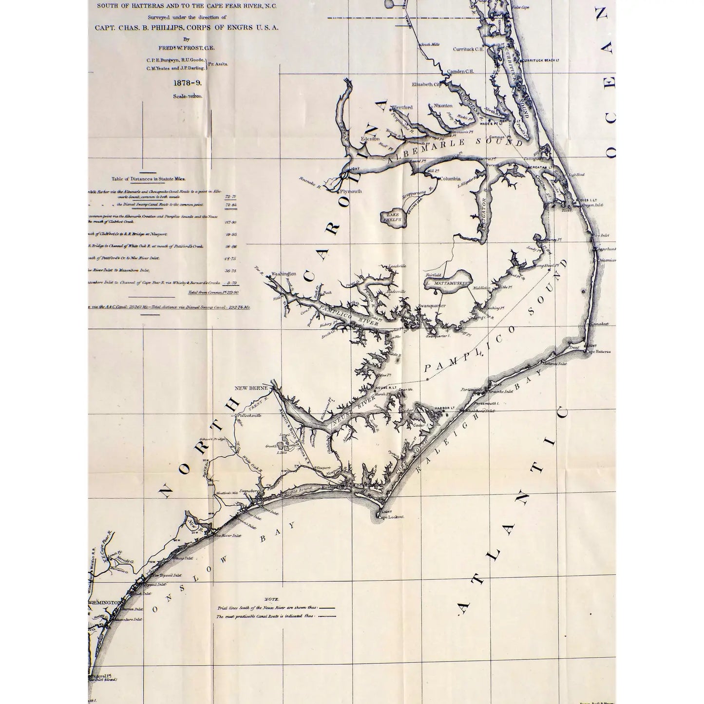 Mid Atlantic Survey Chart (Norfolk, Hatteras & Cape Fear), 1878