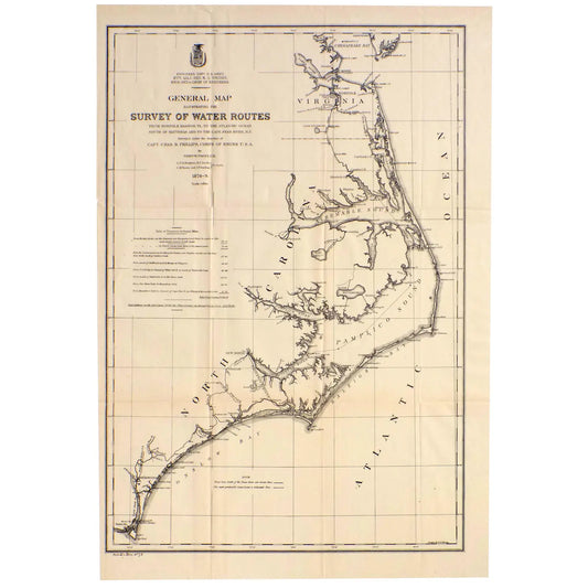 Mid Atlantic Survey Chart (Norfolk, Hatteras & Cape Fear), 1878