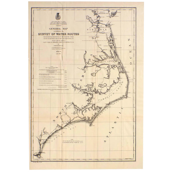 Mid Atlantic Survey Chart (Norfolk, Hatteras & Cape Fear), 1878