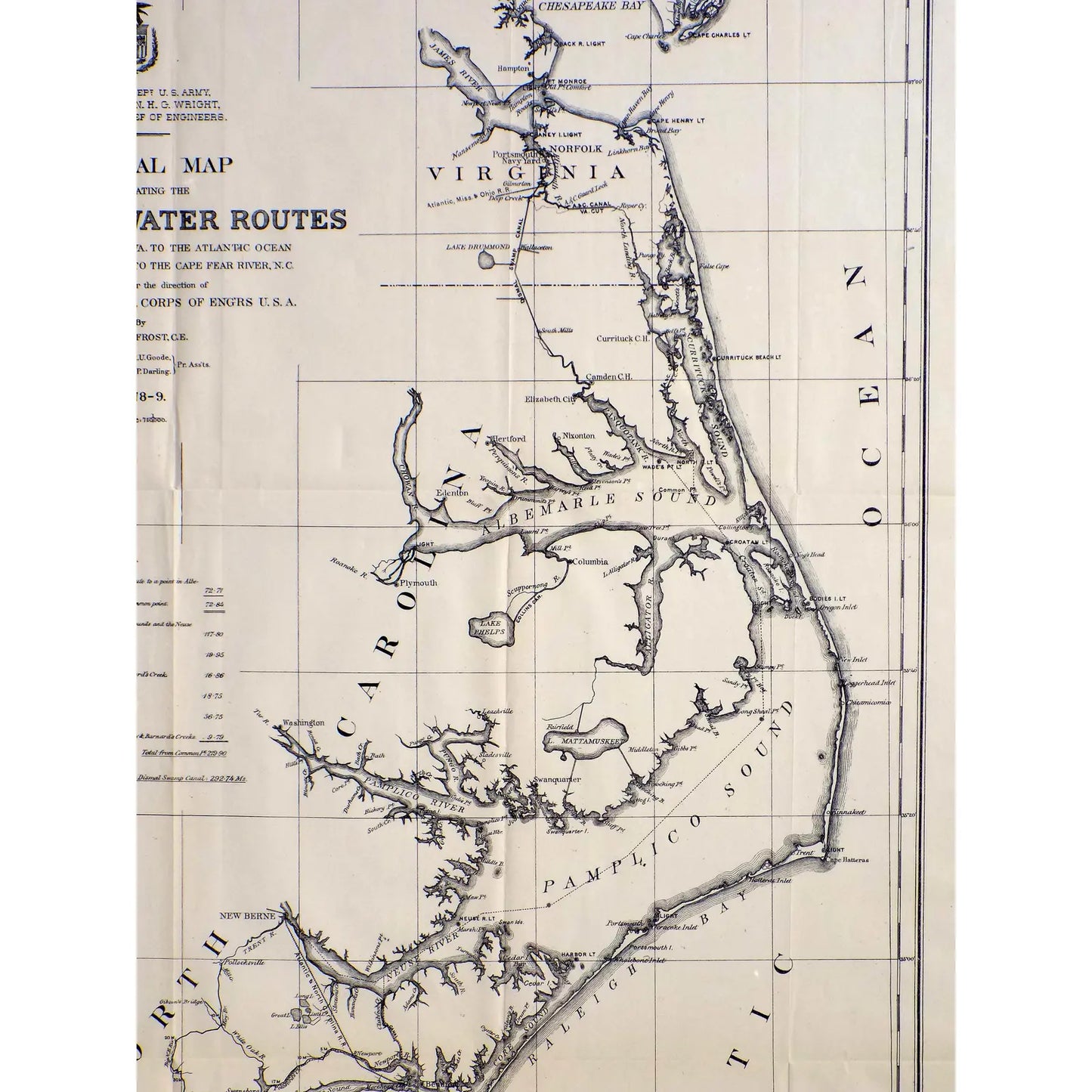 Mid Atlantic Survey Chart (Norfolk, Hatteras & Cape Fear), 1878
