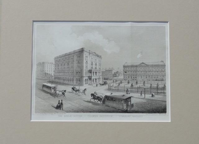 Manhattan: Bible House, Cooper Institute & Thompkins Market, c. 1861