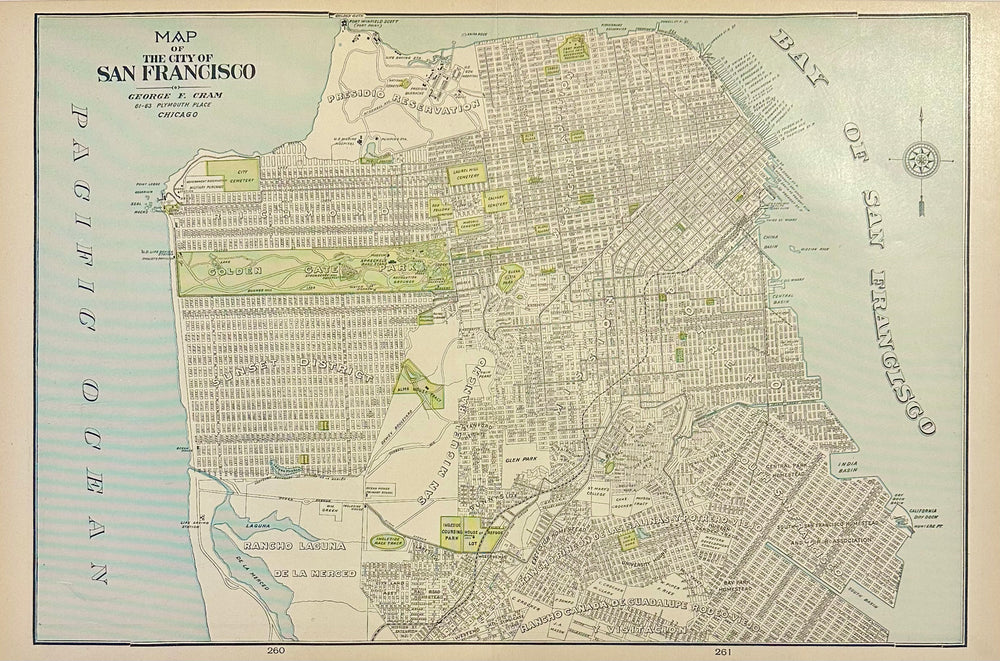 Map of the City of San Francisco – by George F. Cram, 1889
