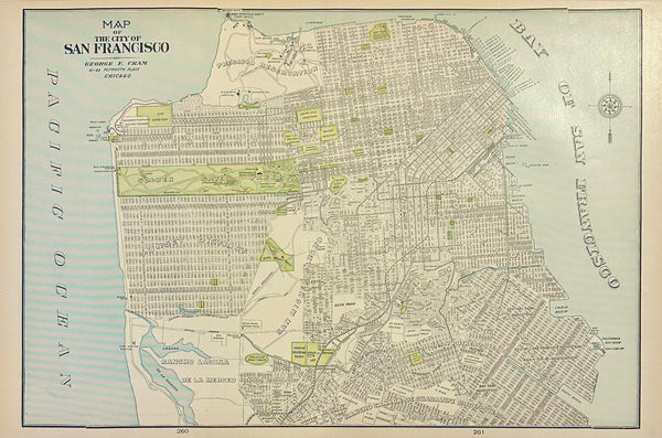 Map of the City of San Francisco – by George F. Cram, 1889