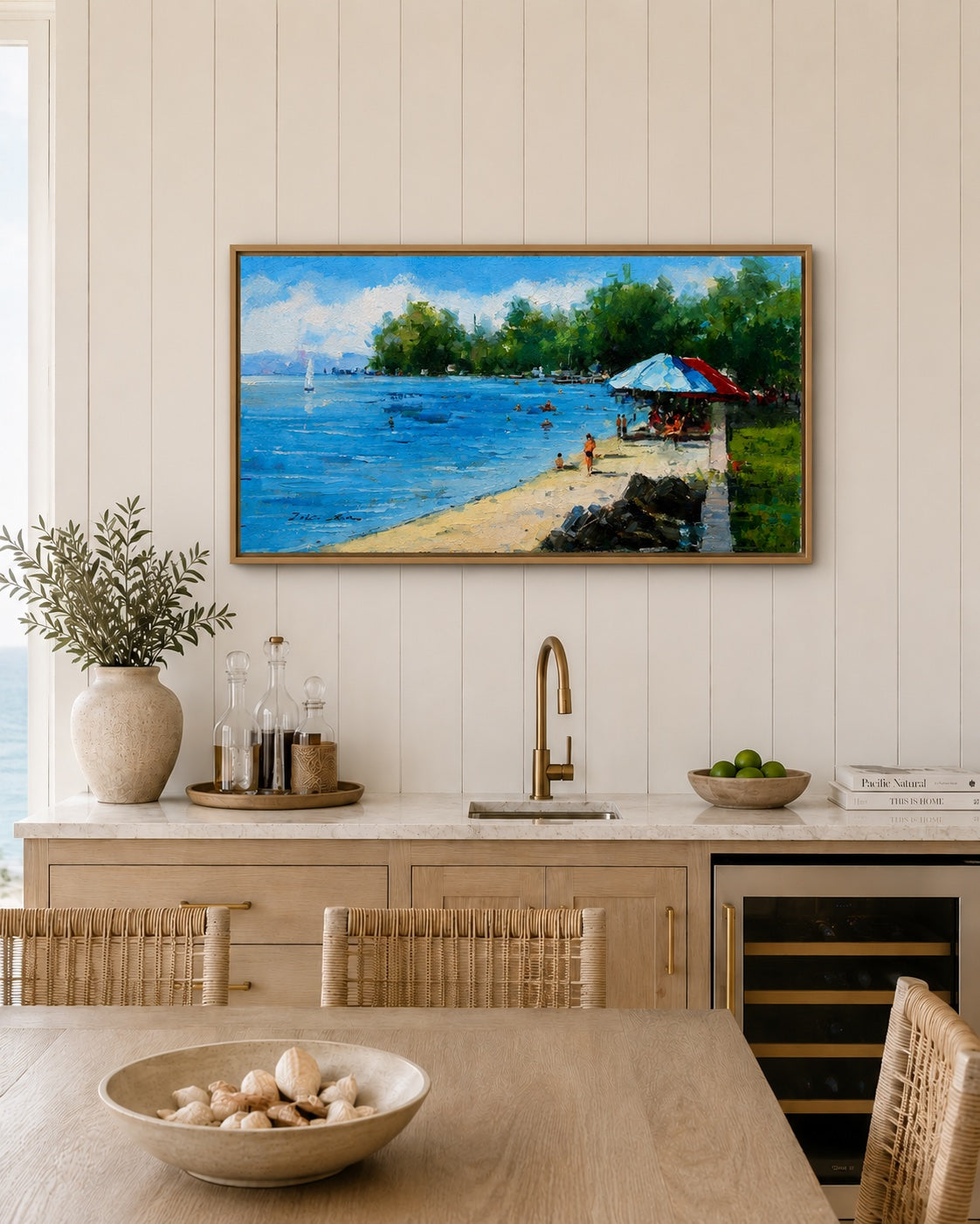 Summer on the Shore Original Oil on Canvas by Eric Son