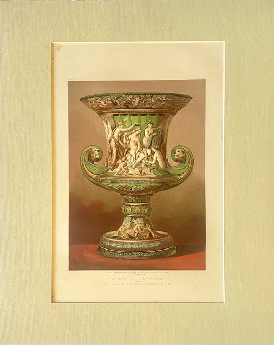 Majolica Vase - Saxony: J. B. Waring 1862 Chromolithograph, 1862