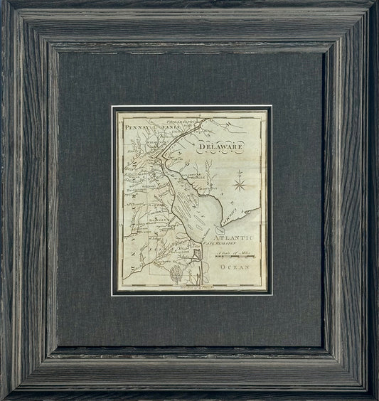 Map of Delaware by Matthew Carey, 1805 (framed)