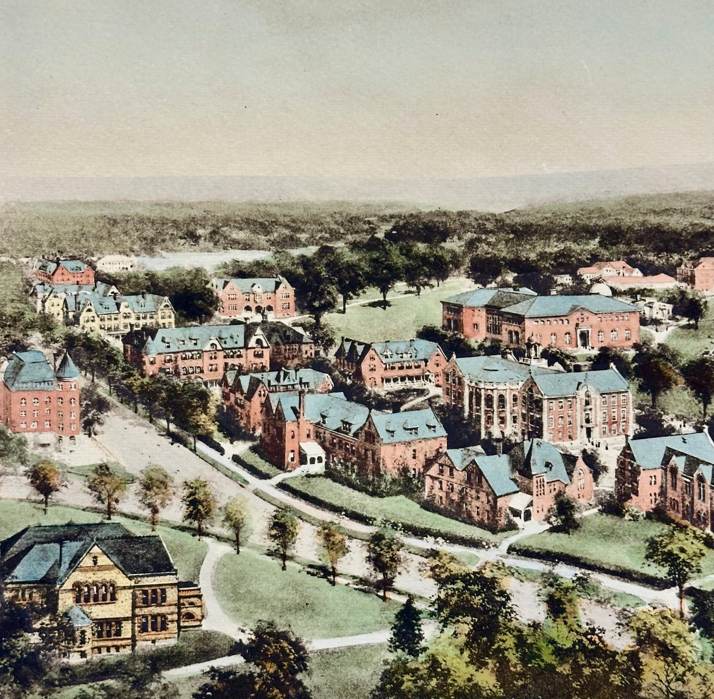 Smith College Engraving, After Richard Rummell, c.1913 — Hand-Colored Print Wove Paper