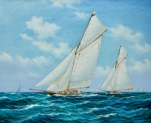 Gaff-Rigged Sailboats Nautical Original Painting, Unstretched by Thomas