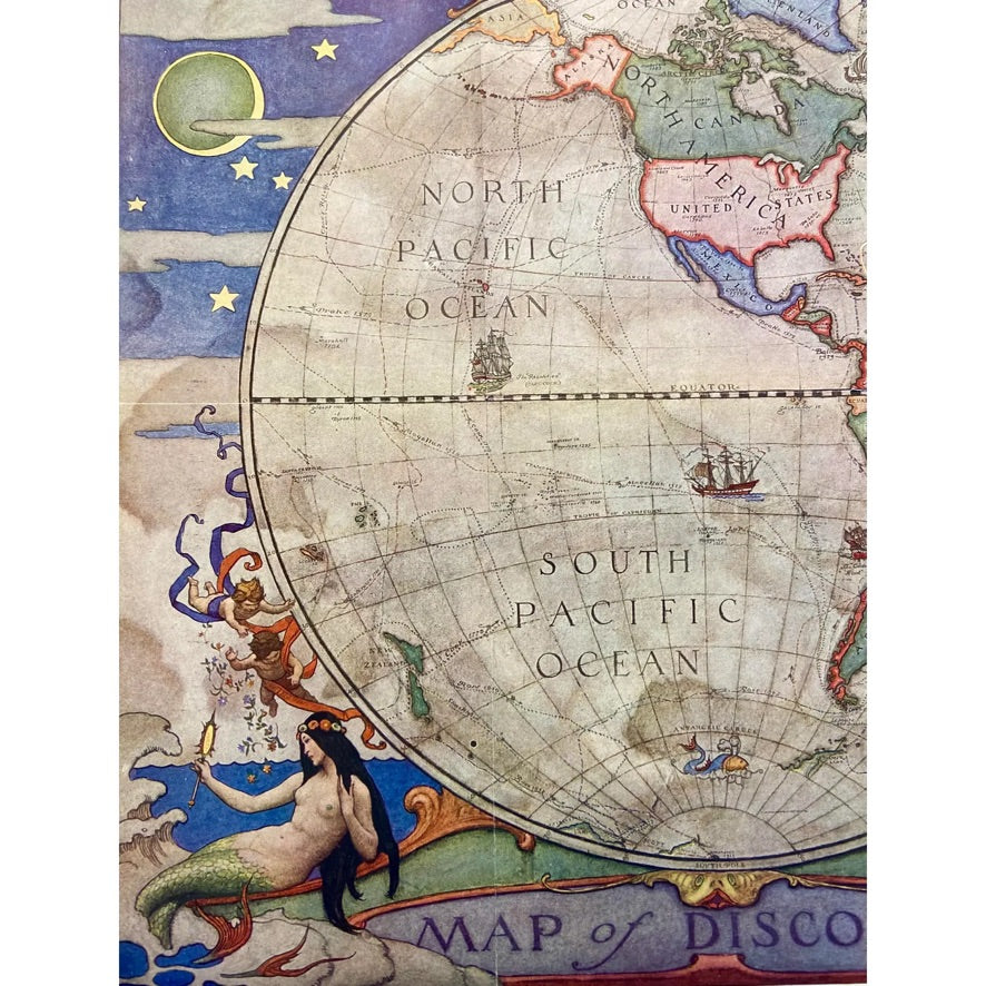 Map of Discovery, Nc Wyeth, 1928 (Set of 2, Framed)
