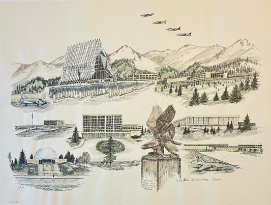 US Air Force Academy in Colorado print by Liz Bryant
