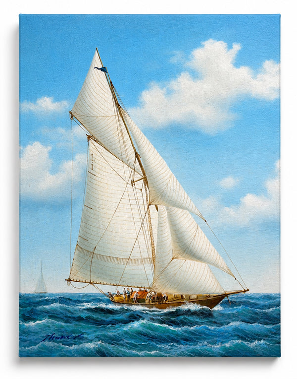 Schooner Yacht Sailboat Marine Oil Painting on Stretched Canvas, by Matt Thomas