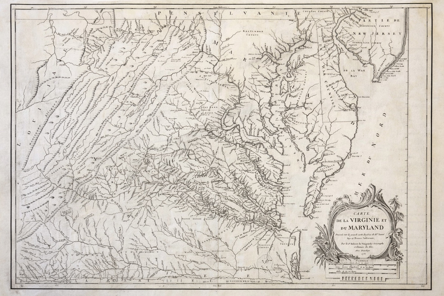 1755 Fry & Jefferson Map of Virginia and Maryland — “Carte de la Virginie et du Maryland” (Thomas Jefferson’s Father as Surveyor)