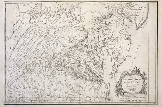 1755 Fry & Jefferson Map of Virginia and Maryland — “Carte de la Virginie et du Maryland” (Thomas Jefferson’s Father as Surveyor)