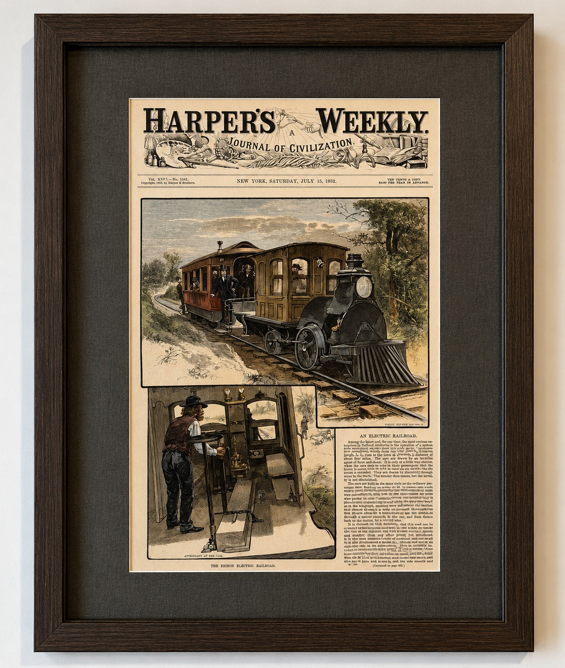 Thomas Edison & the First Electric Railroad – Menlo Park, New Jersey, Harper's Weekly, 1882