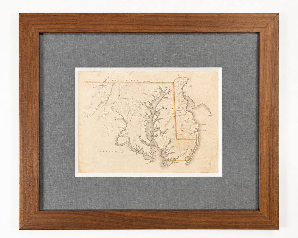 Delaware & Maryland Map by Luke Drury, 1822