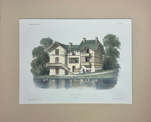 Chalet Du Marais (Marsh), Original Lithograph, 1860