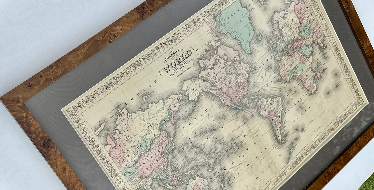 Map of the World on Mercator's Projection by Johnson, 1861