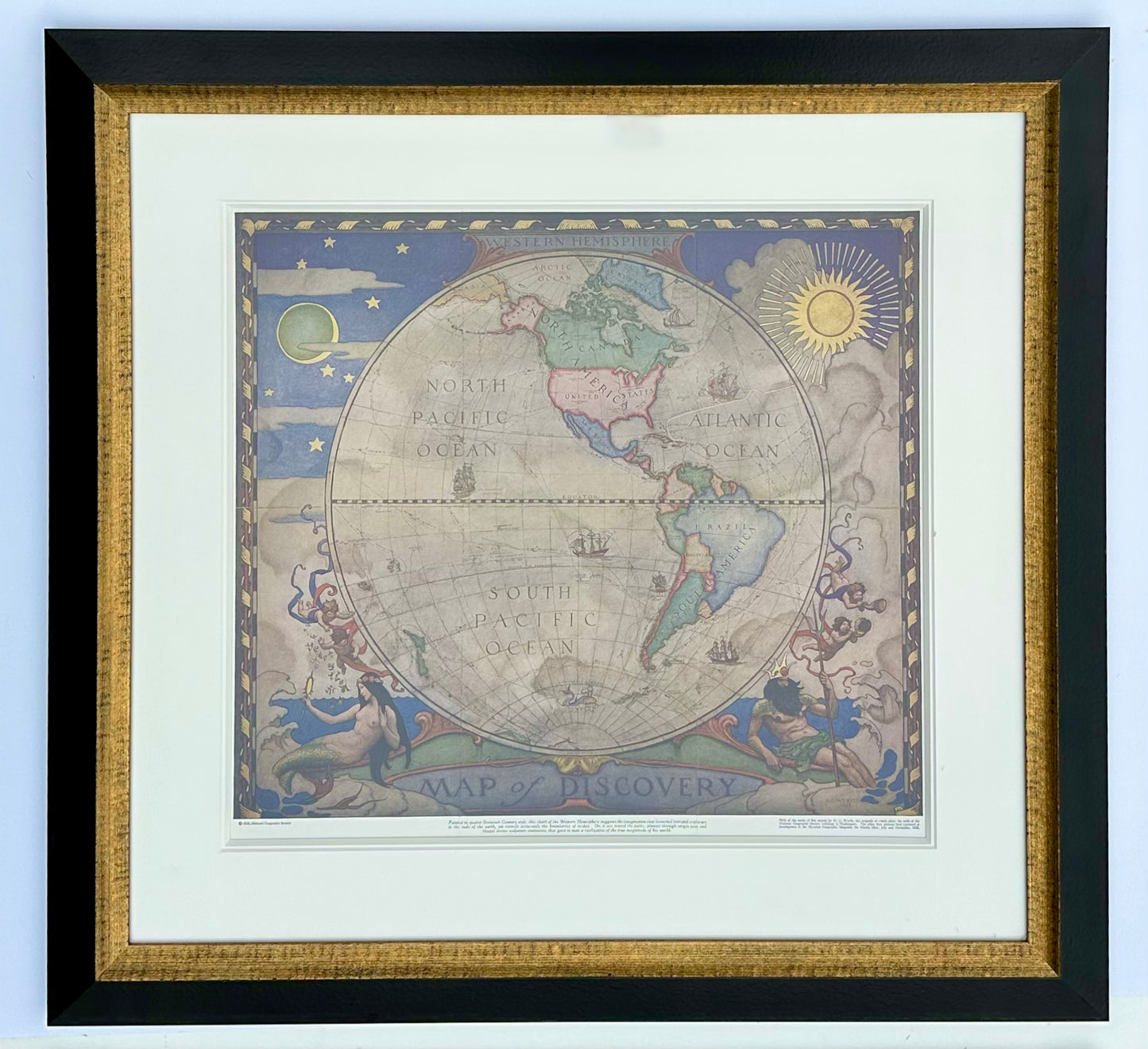 Maps of the World, N.C. Wyeth. Lithograph, 1928 (Pair)