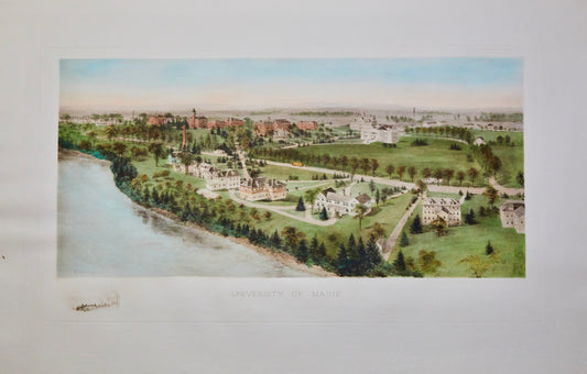 University of Maine Engraving, After Richard Rummell, c.1913 — Hand-Colored Print Wove Paper, Large