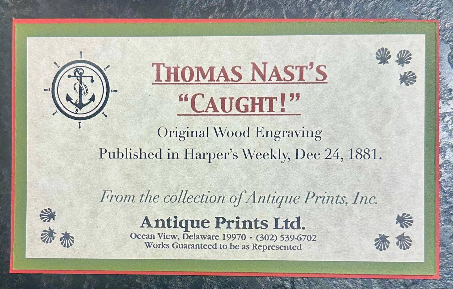 Santa Claus, Original print by Thomas Nast,  1881 (Framed)