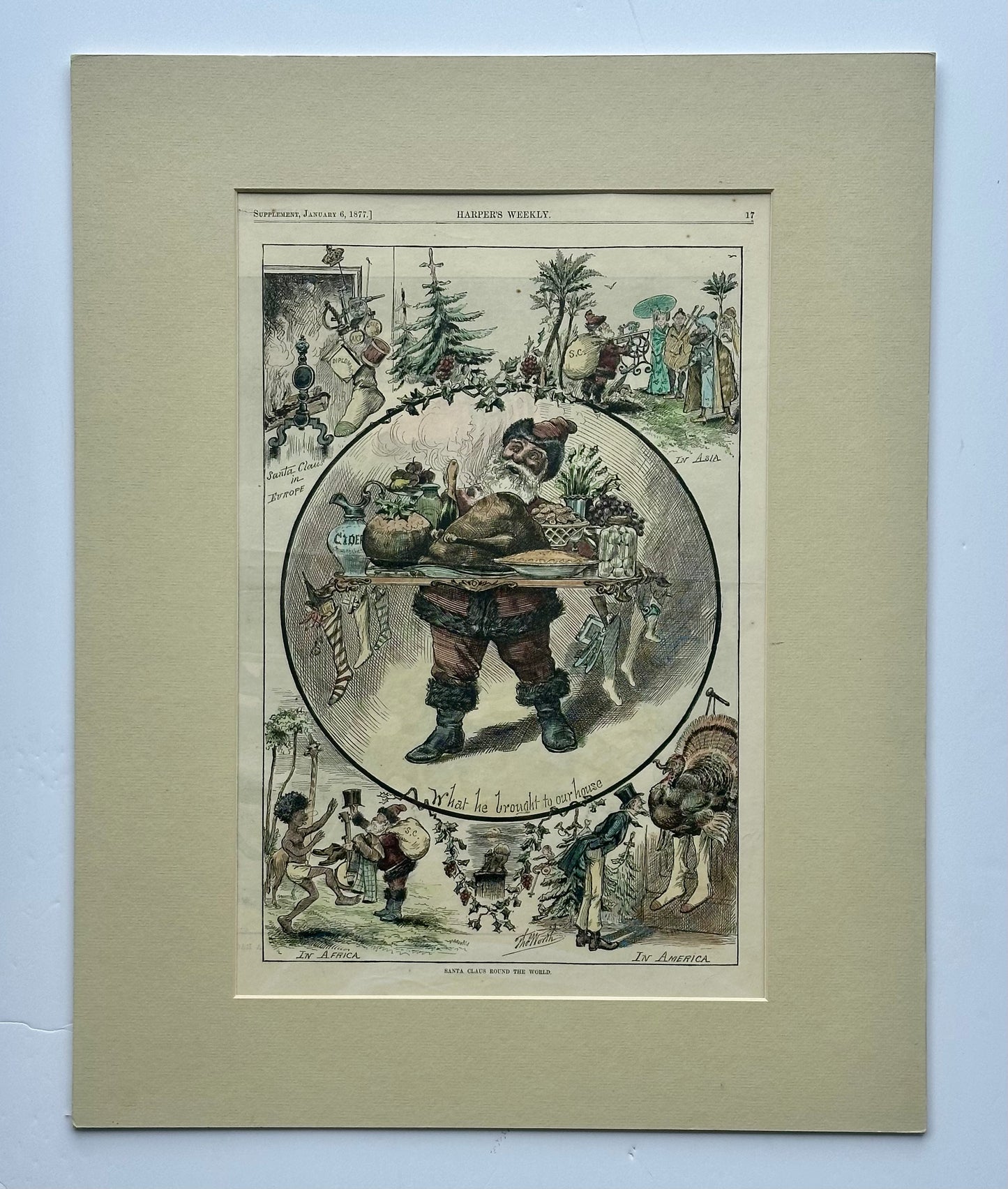 Santa Claus Round the World, Original Print, 1877