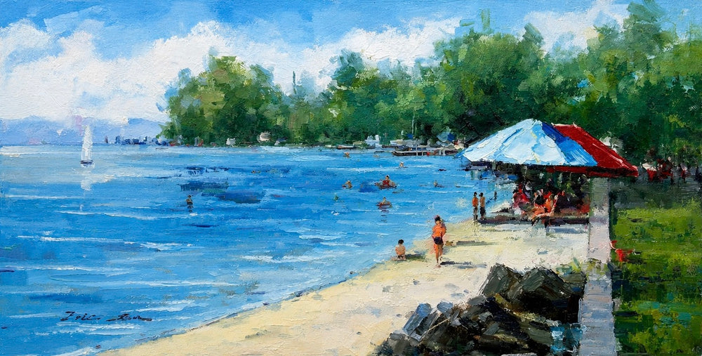 Summer on the Shore Original Oil on Canvas by Eric Son