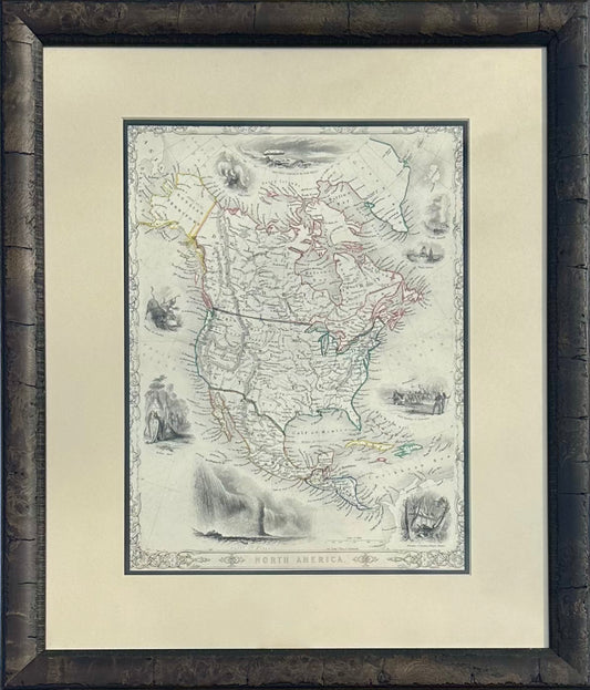 North America Map by Tallis, 1851