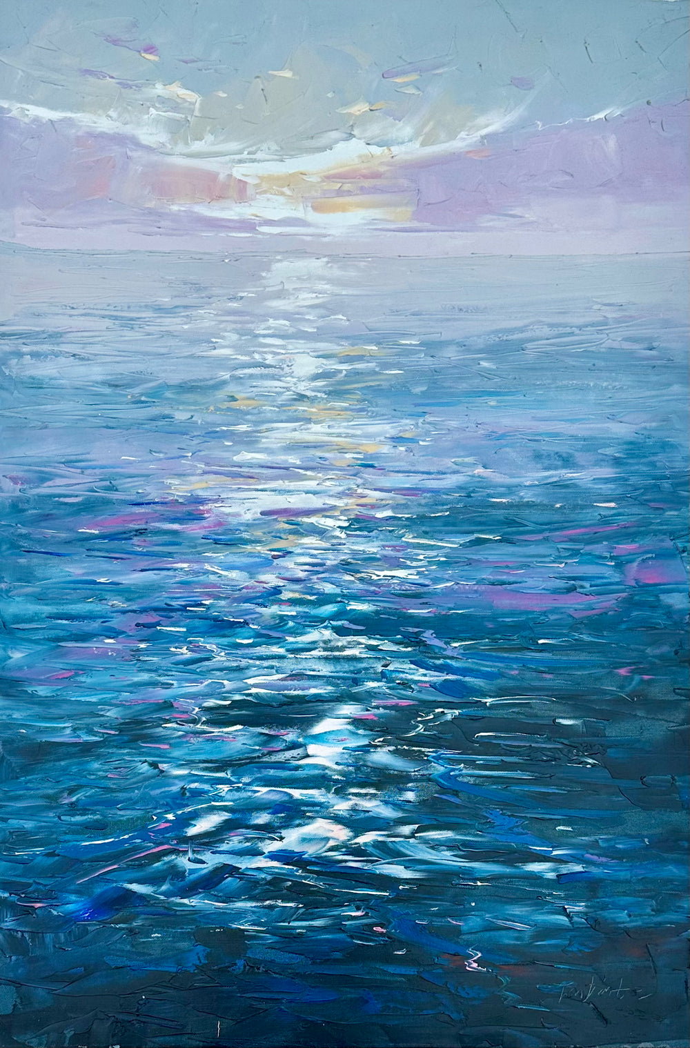 Abstract Seascape Sunrise Painting by Tarte (unframed)