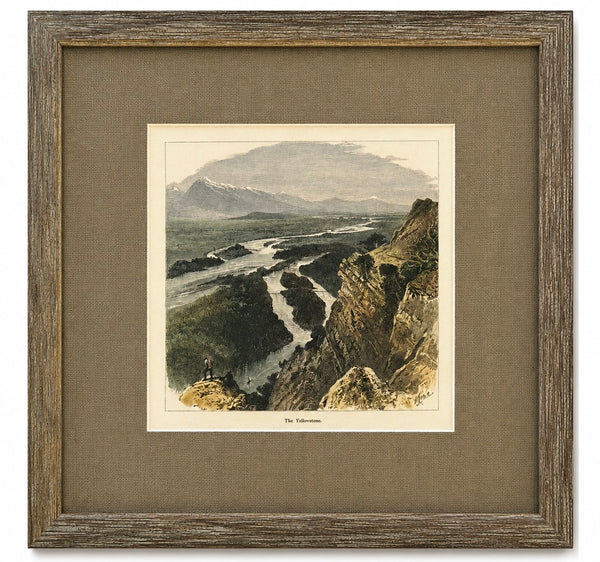 Yellowstone, Wyoming Original Landscape Framed Print, 1872