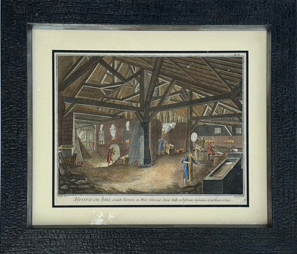“The Art of Glassmaking” Printed by Diderot, 1760 (Framed)