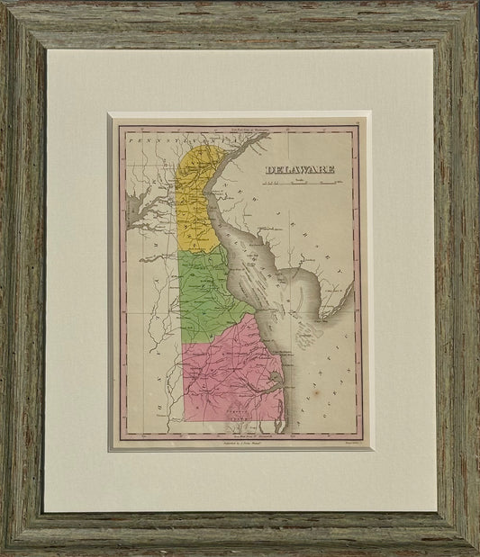 Map of Delaware by Anthony Finley, 1824 (framed)