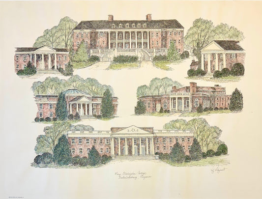 Mary Washington College Print by Liz Bryant