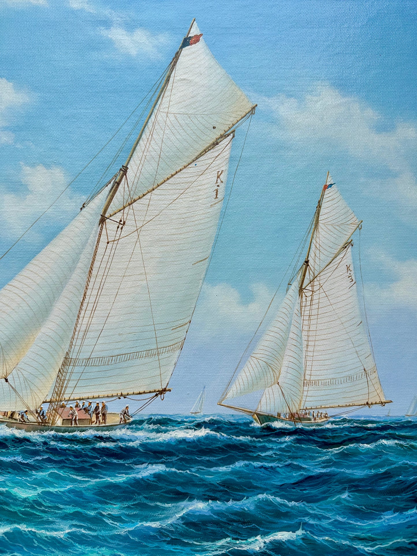 Gaff-Rigged Sailboats Nautical Original Painting, Unstretched by Thomas