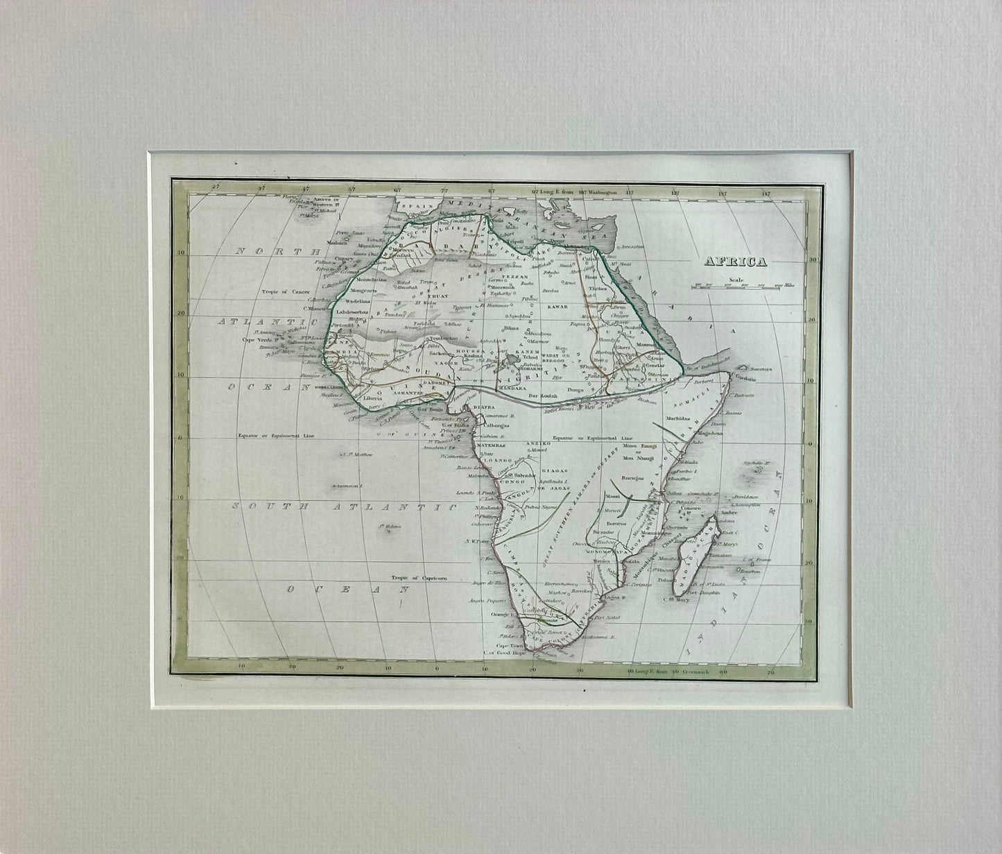 Africa & Madagascar, Original Map by Bradford, 1835