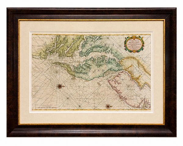 1773 Chesapeake & Delaware Bay Sea Chart Map – Revolutionary War Era by Mount & Page (Second State)