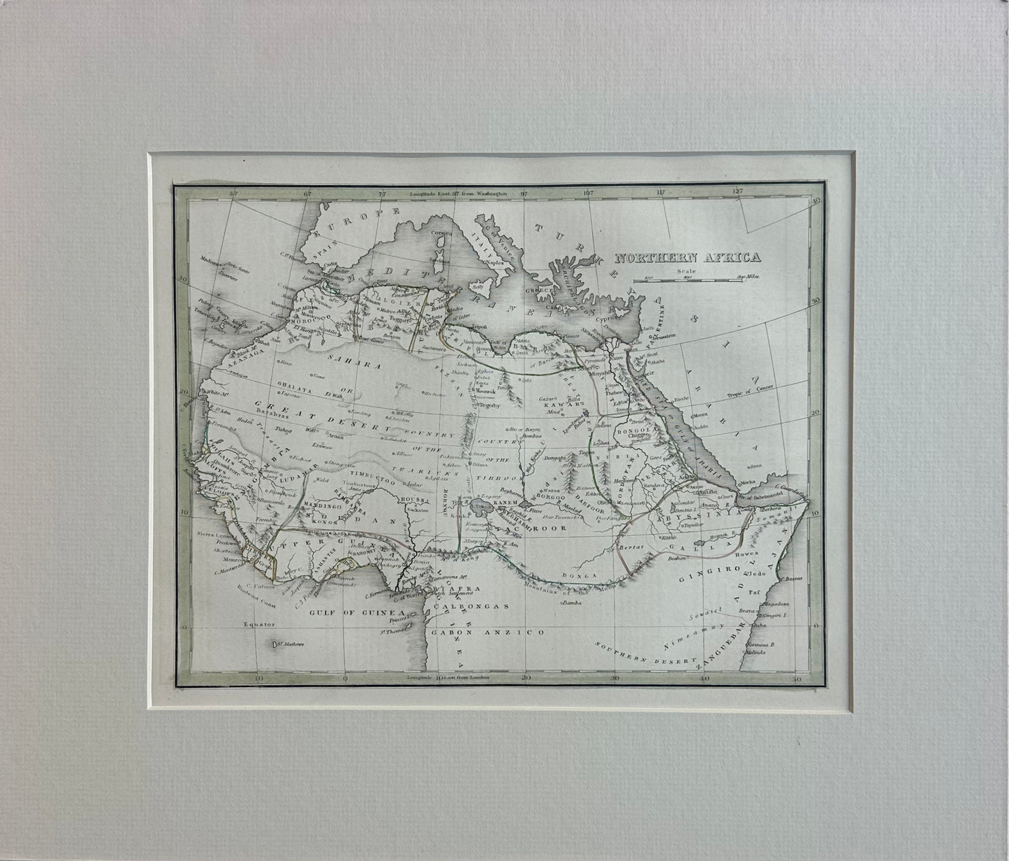 Northern Africa, Original Map by Bradford, 1835