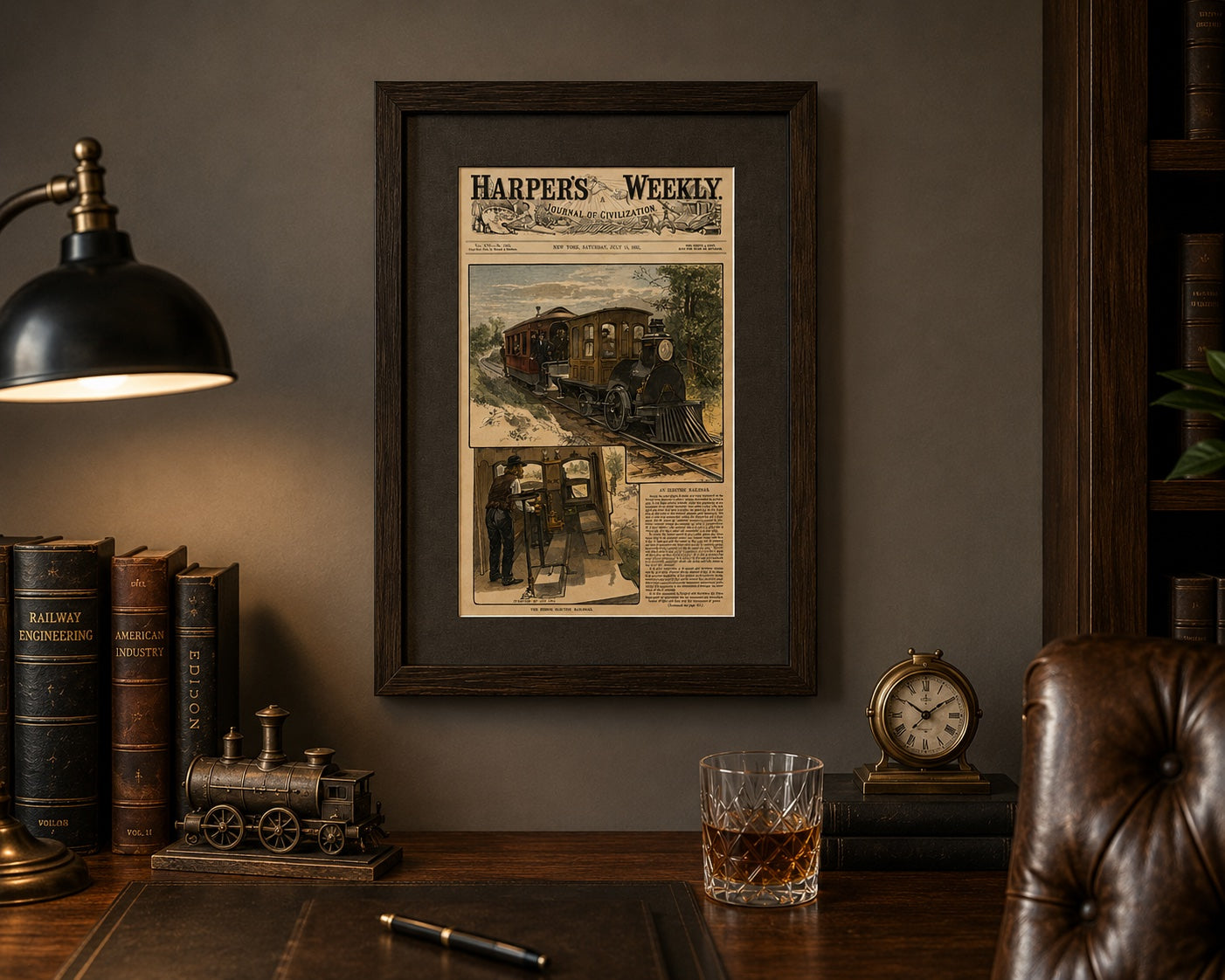 Thomas Edison & the First Electric Railroad – Menlo Park, New Jersey, Harper's Weekly, 1882