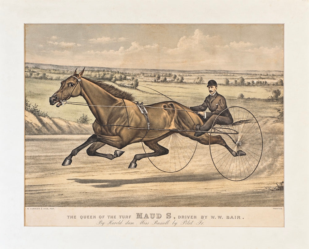 The Queen of the Turf: Maud S. — Antique Equestrian Lithograph by Currier & Ives, 1880