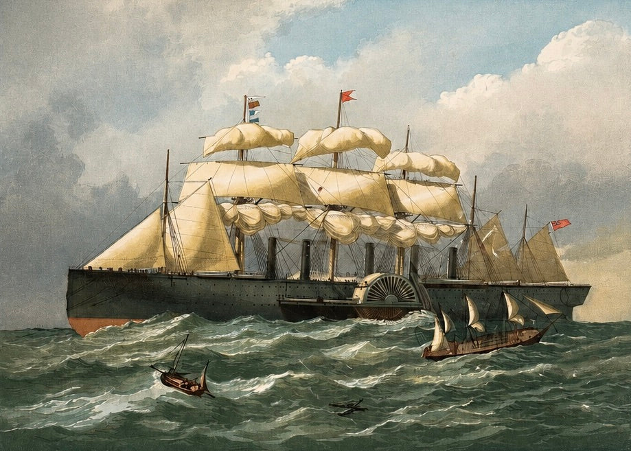 The Great Eastern Steamship — Historic Color Lithograph from The Illustrated London News, 1857