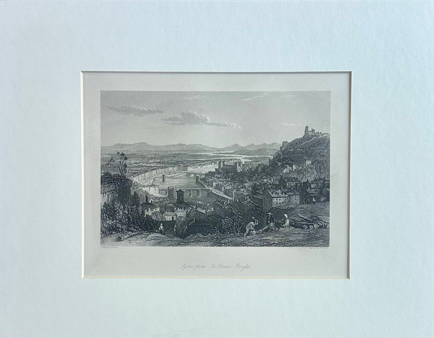 Lyons, From La Croix Rousse Original Print by Allom, 1870