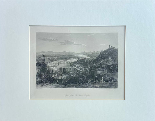 Lyons, From La Croix Rousse Original Print by Allom, 1870