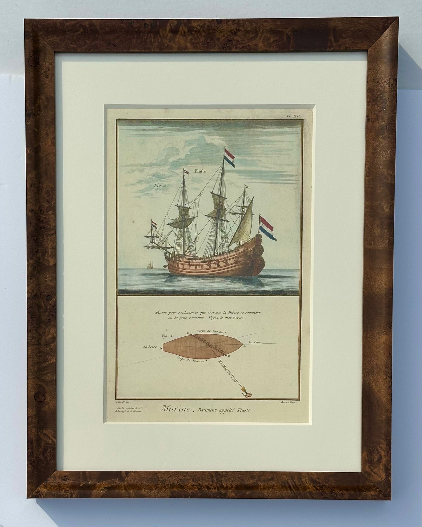 Set of Four Framed French Maritime Ship Engravings