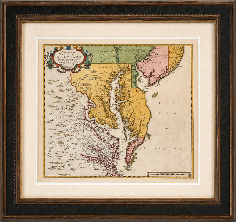 Chesapeake Bay: Virginia, Maryland, Pennsylvania & New Jersey Original Map by Senex, 1721