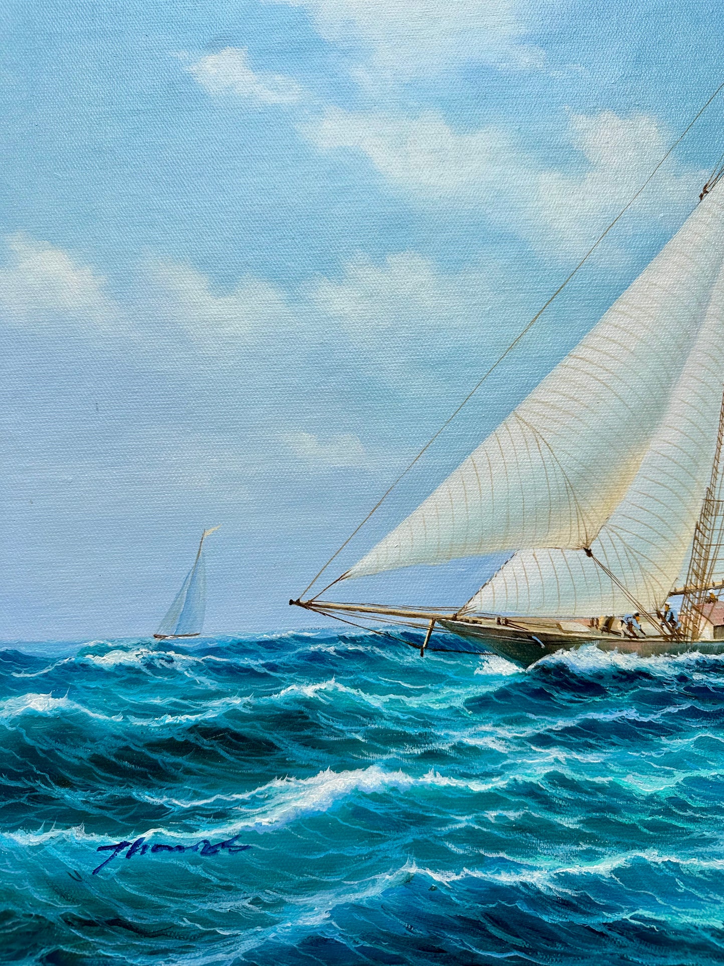 Gaff-Rigged Sailboats Nautical Original Painting, Unstretched by Thomas