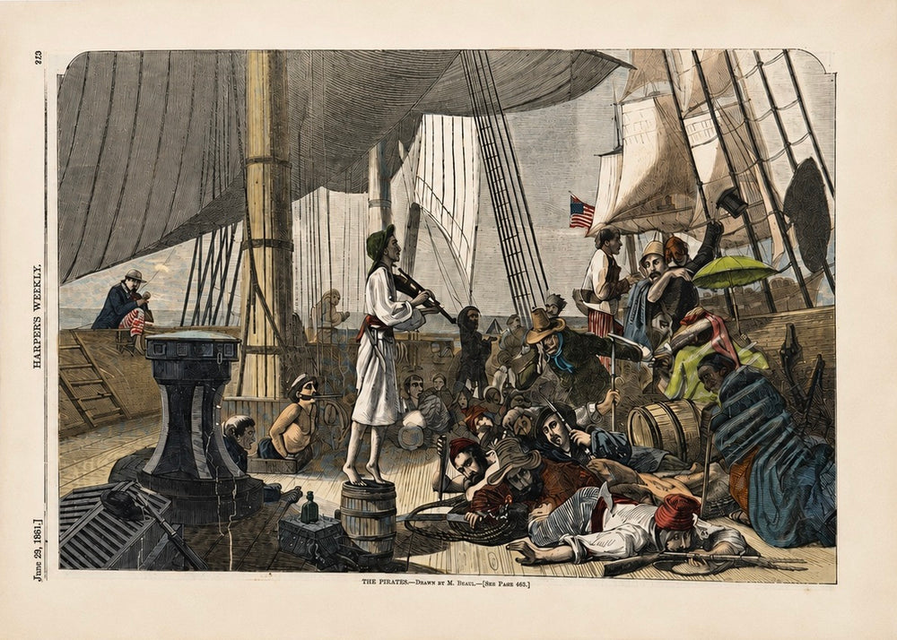 The Pirates, Original Print Harper's Weekly, July 1861
