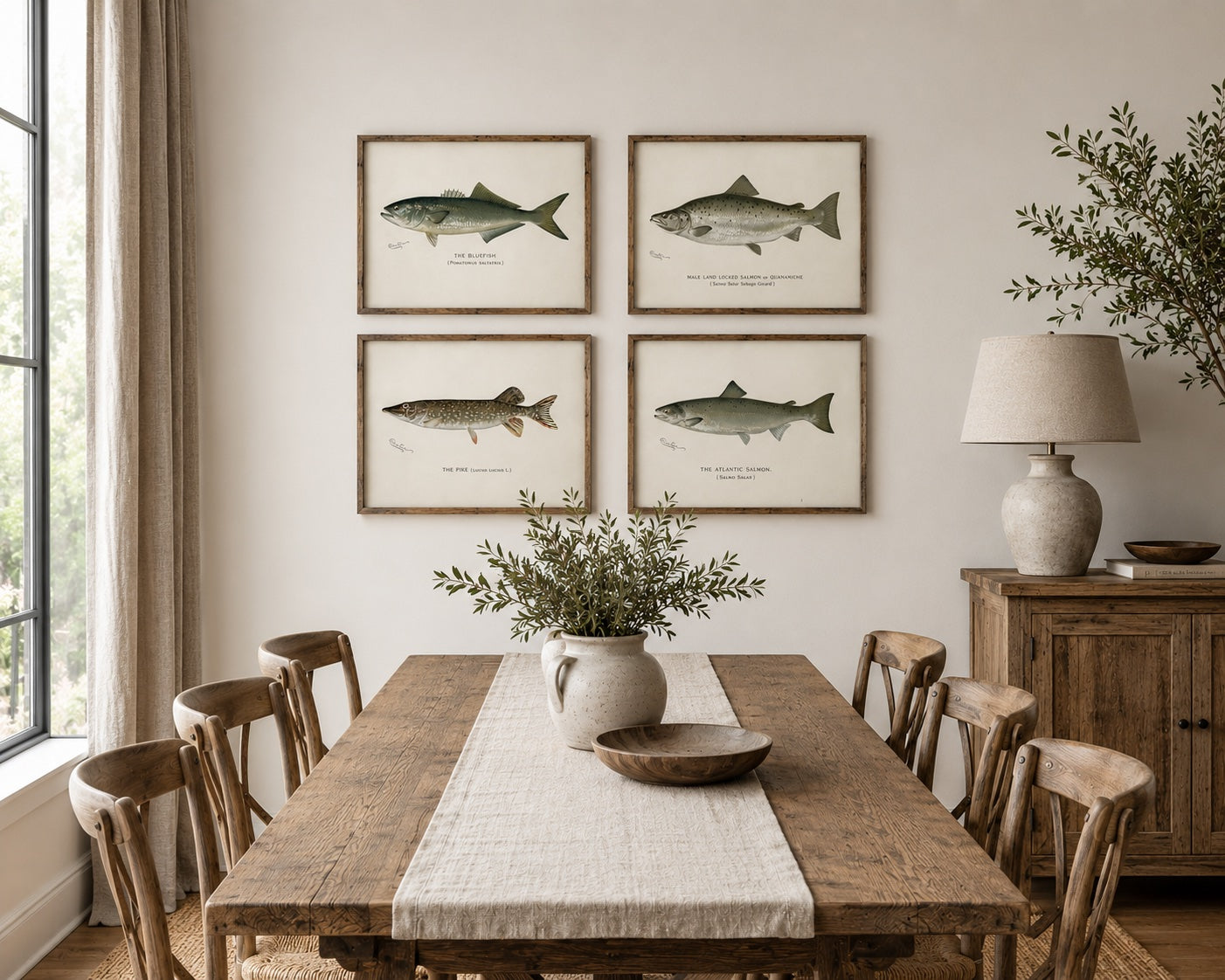 Bluefish, Atlantic Salmon, Pike & Landlocked Salmon - by Denton Circa 1903, S/4