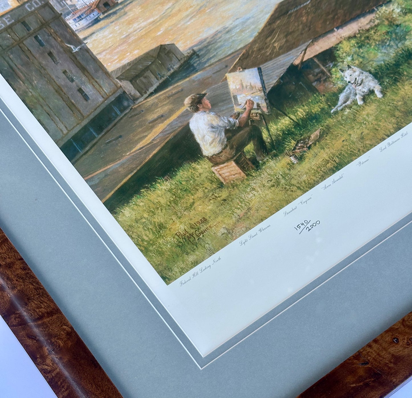 Baltimore Harbor from Federal Hill, Framed Limited Edition Print – Signed Paul McGehee